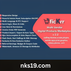 ficKrr GPL v2.8 – Multi Vendor Digital Products Marketplace with Subscription ON / OFF